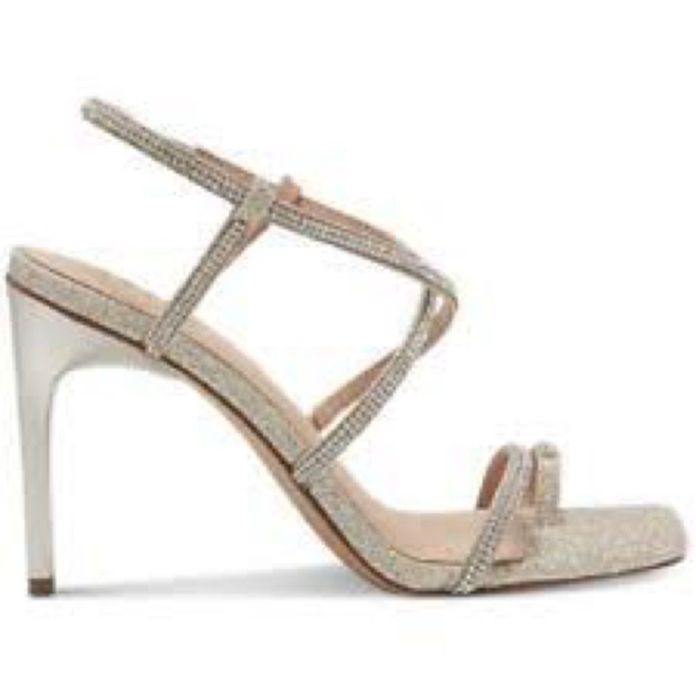 Women’s INC International Concept Elegant Silver Strappy Heels Size 11 US!